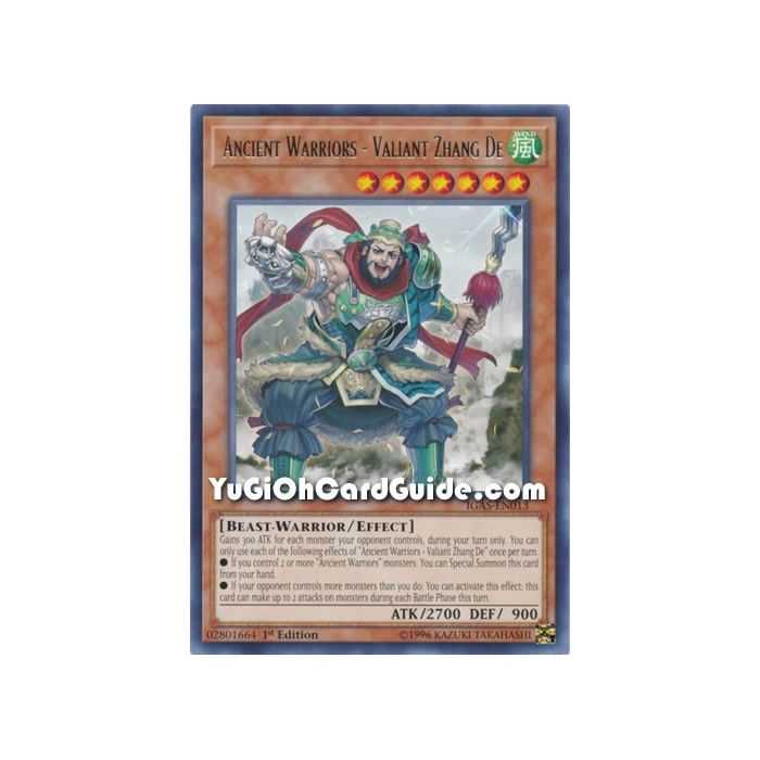 Ancient Warriors - Valiant Zhang De (Rare) – Ignition Assault | Carta YUGIOH en México