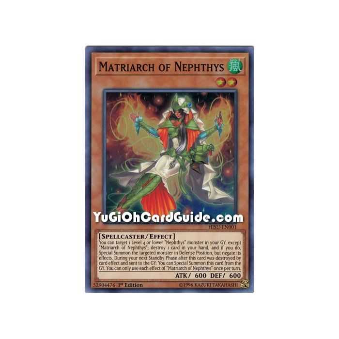Matriarch of Nephthys (Super Rare) – Hidden Summoners | Carta YUGIOH en México