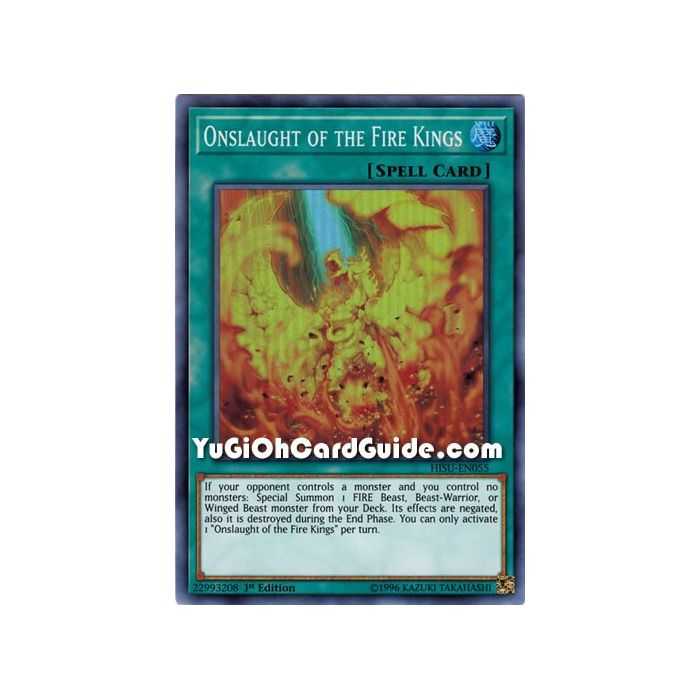 Onslaught of the Fire Kings (Super Rare) – Hidden Summoners | Carta YUGIOH en México