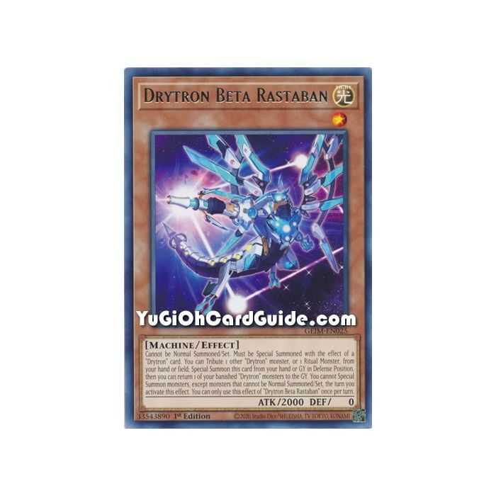 Drytron Beta Rastaban (Rare) – Genesis Impact | Carta YUGIOH en México