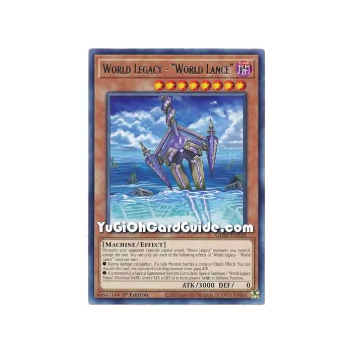 World Legacy - "World Lance" (Rare) – Genesis Impact | Carta YUGIOH en México