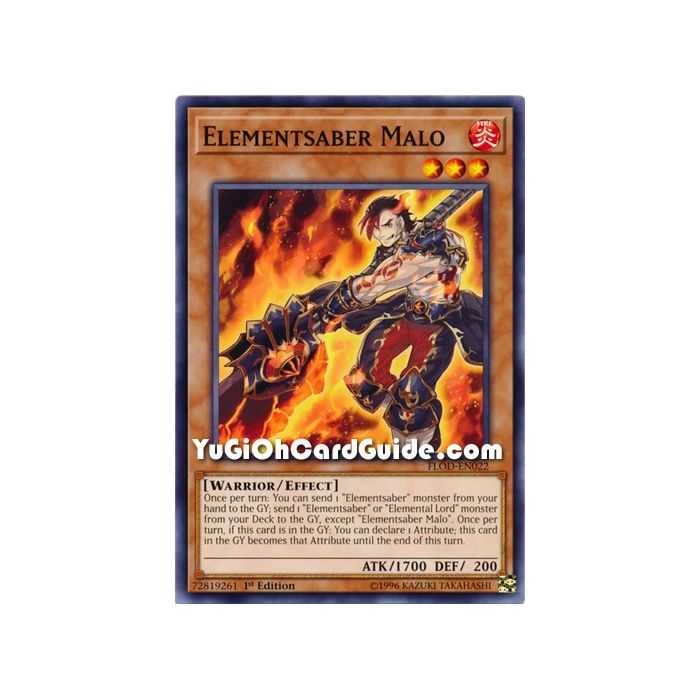 Elementsaber Malo (Common) – Flames of Destruction | Carta YUGIOH en México