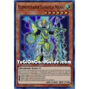 Elementsaber Lapauila Mana (Super Rare) – Flames of Destruction | Carta YUGIOH en México