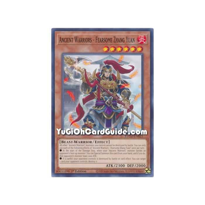 Ancient Warriors - Fearsome  Zhang Yuan (Common) – Eternity Code | Carta YUGIOH en México