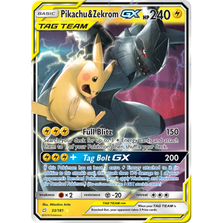 Pikachu & Zekrom-GX (Holo)