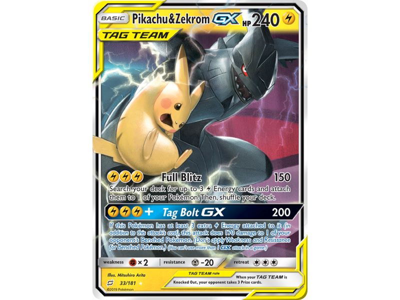 Pikachu & Zekrom-GX (Holo)