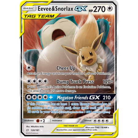Eevee & Snorlax-GX (Holo)