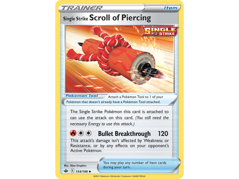Single Strike Scroll of Piercing (Reverse Holo)