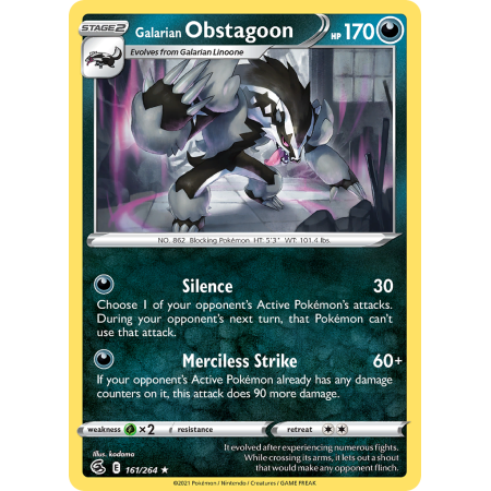 Galarian Obstagoon (Reverse Holo)