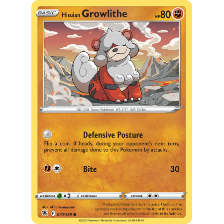 Hisuian Growlithe (Reverse Holo)