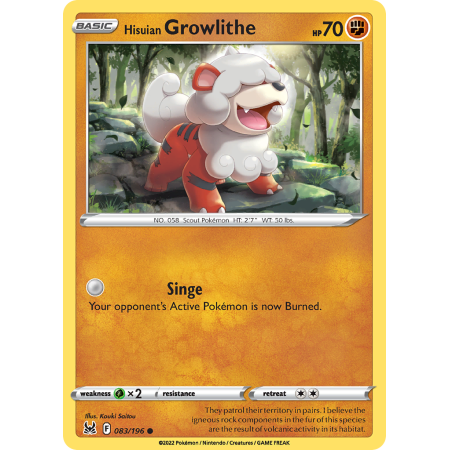 Hisuian Growlithe (Reverse Holo)