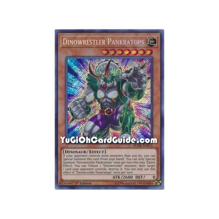 Dinowrestler Pankratops (Secret Rare) – Battles of Legend: Hero's Revenge | Carta YUGIOH en México