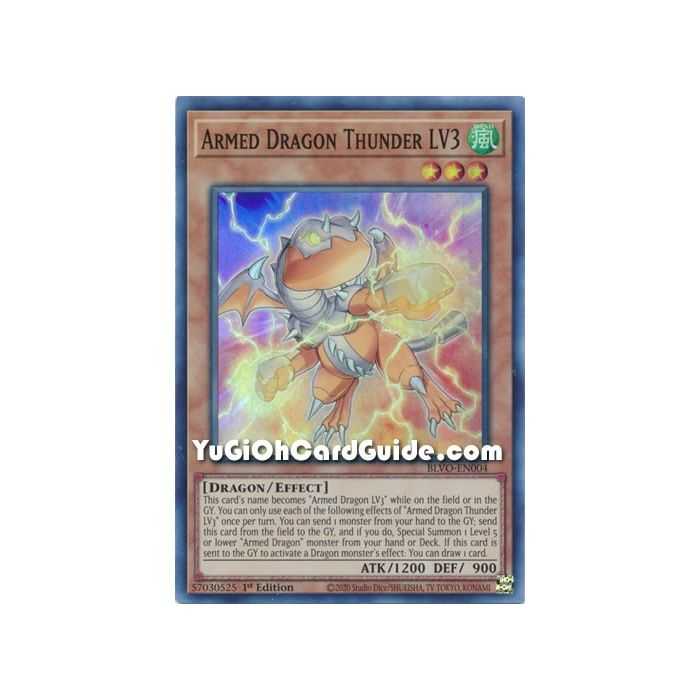 Armed Dragon Thunder LV3 (Super Rare) – Blazing Vortex | Carta YUGIOH en México