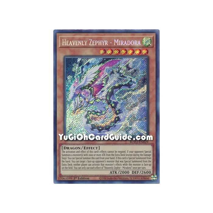 Heavenly Zephyr - Miradora (Secret Rare) – Blazing Vortex | Carta YUGIOH en México