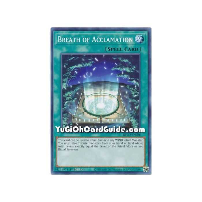 Breath of Acclamation (Common) – Blazing Vortex | Carta YUGIOH en México