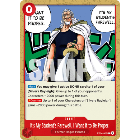 It's My Student's Farewell. I Want It to Be Proper. (C)