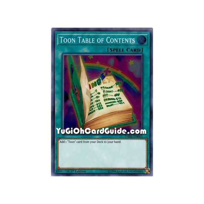 Toon Table of Contents (Super Rare) – Dark Saviors | Carta YUGIOH en México